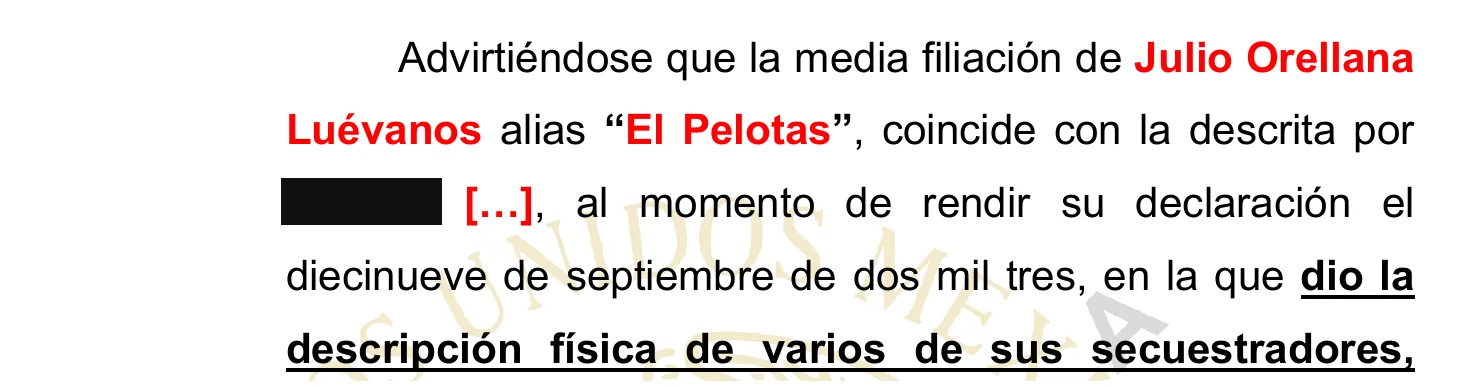 Fragmento de la sentencia sobre la media filiación