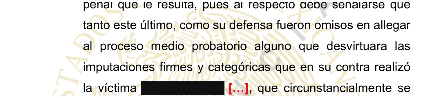 Fragmento: omisos en allegar medio probatorio que desvirtuara las imputaciones firmes y categóricas
