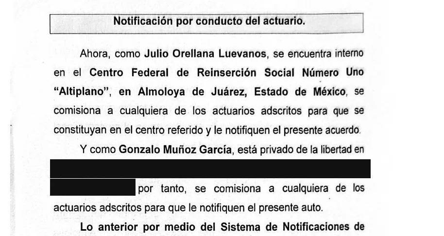 Orden de notificación personal en el Altiplano